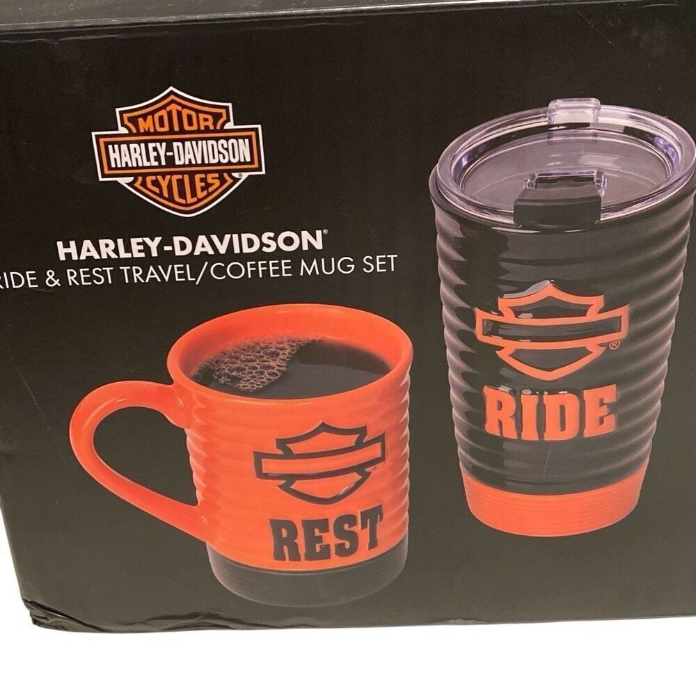 Harley-Davidson Ride & Rest Travel/ Coffee Mug Set - Picture 2 of 10